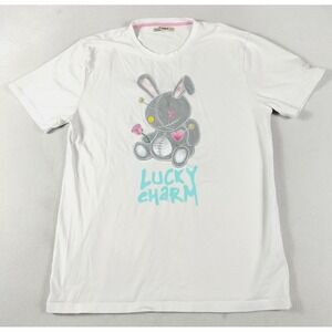 BKYS Lucky Charms Shirt Mens XL‎ White Bunny Voodoo Doll Embroidered Patch